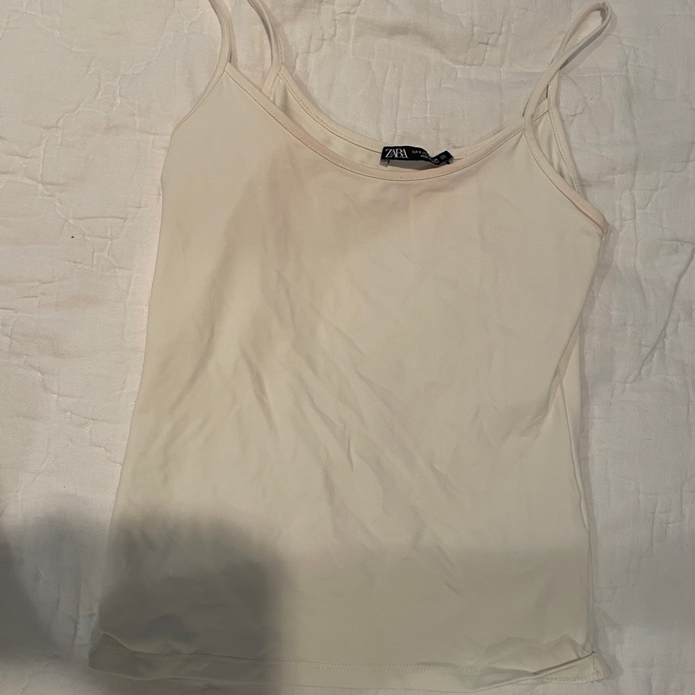 zara white strechy tanktop
